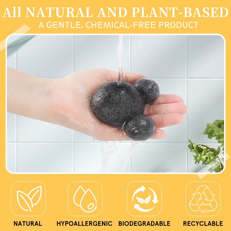 KECUCO Konjac Baby Bath Sponge for Bathing, Classic Shapes Natural Bath Sponges for Infants, Toddler, Newborns, Natural and Safe Plant-Based Konjac Baby Bath Accessories, 5PCS (Set-1) - Image 3